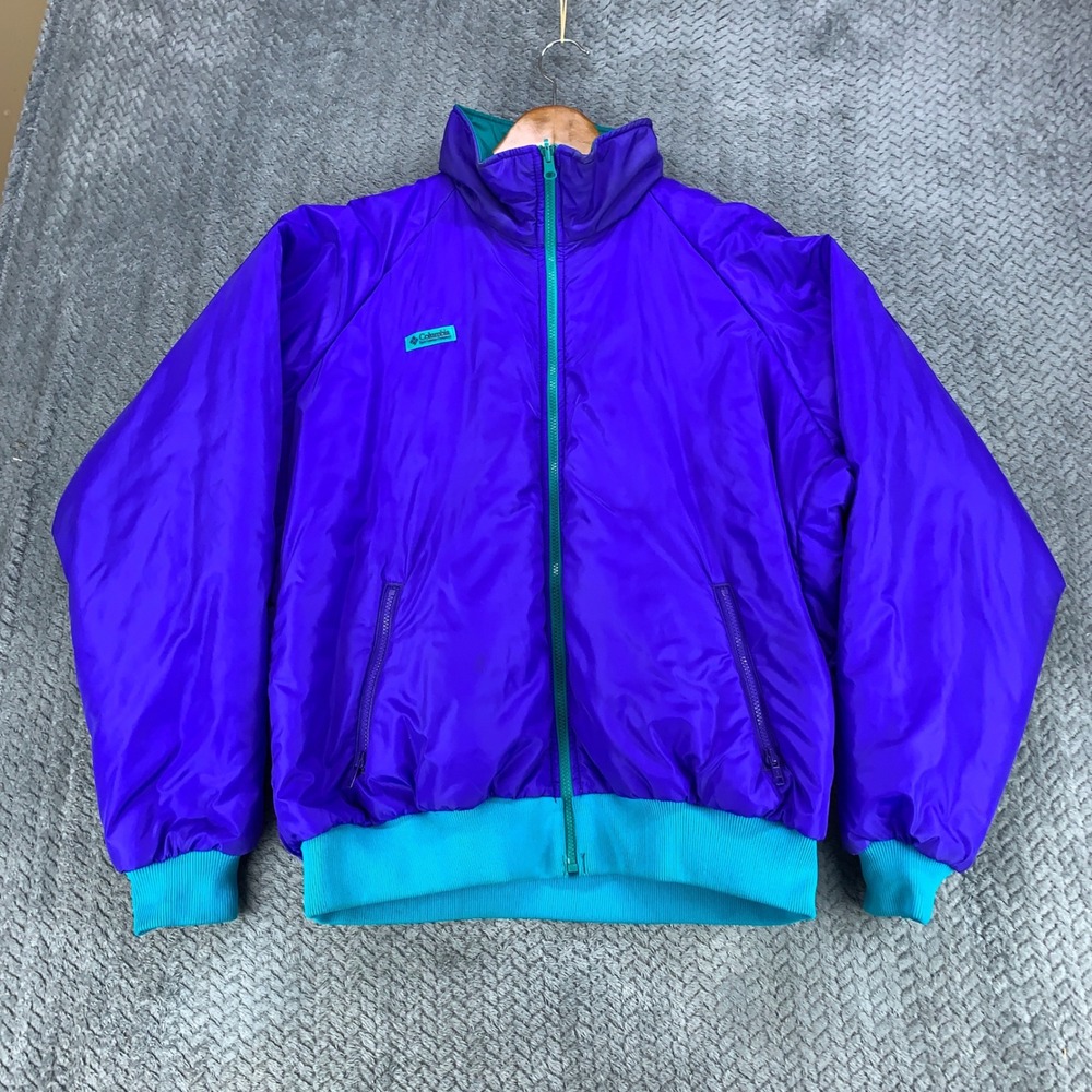 Vintage Columbia Reversible Thinsulate Jacket Mens XL Purple Teal SM 5560 90s